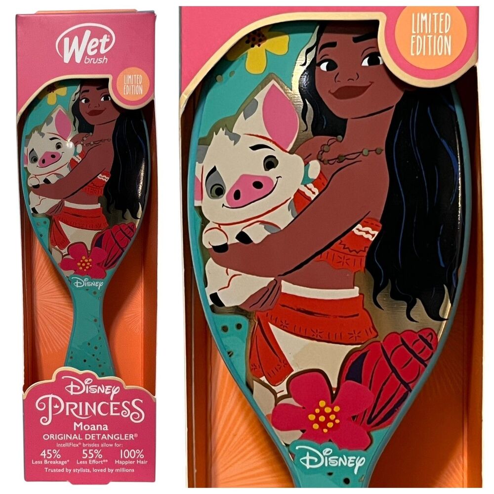 Disney Wet Brush Pro Princess Moana Limited Edition Pro Detangler Hairbrush New